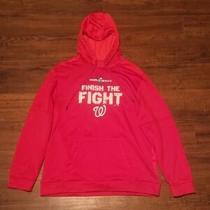 Men Majestic Red Baseball Hoodie Vibrant Athletic Style